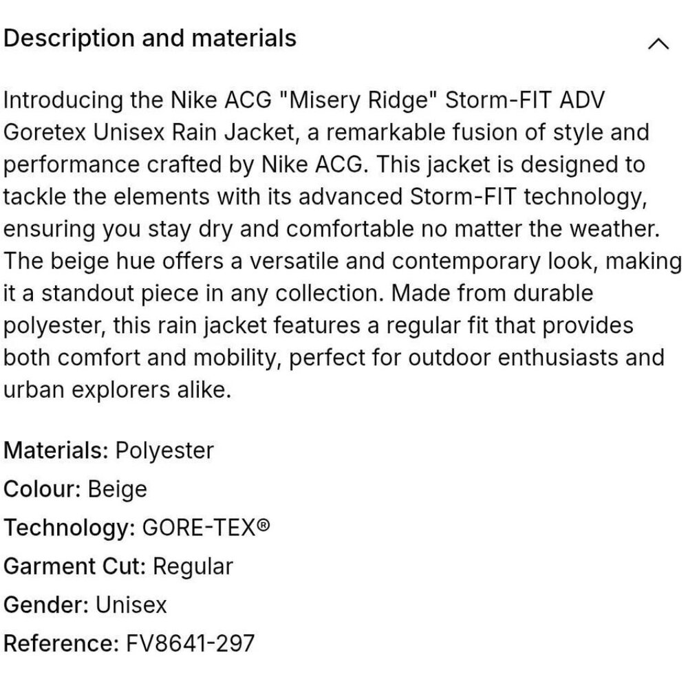 Nike ACG GORE-TEX Waterproof Jacket Size M Storm-FIT ADV Seam Sealed MSRP $500 - Picture 12 of 14